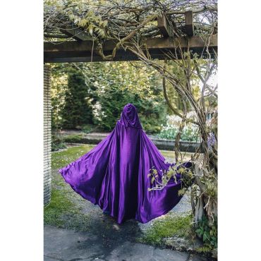 Purple Velvet Hooded Cloak