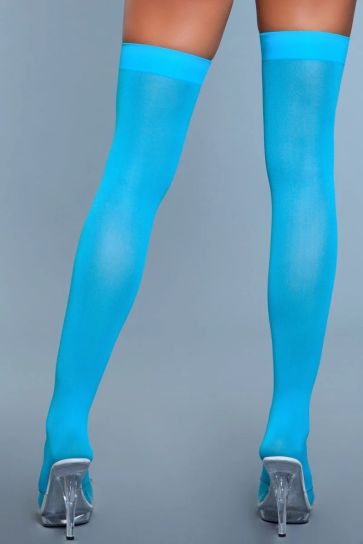 Opaque Turquoise Thigh Highs