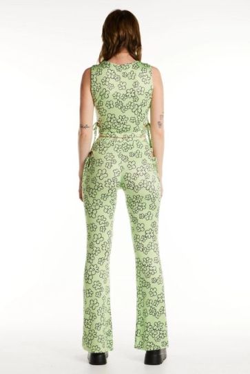 Mint Green Flower Bell Bottoms 