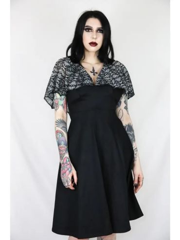 Batwing Cape Midi Dress