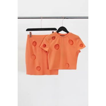 Orange Cut Out Skirt
