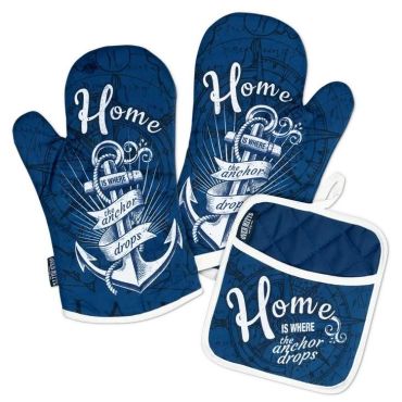 Anchor Oven Mitt Set