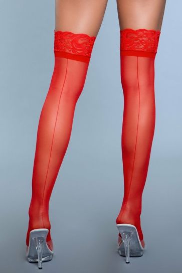 Keep a Secret Red Backseam Thigh Highs