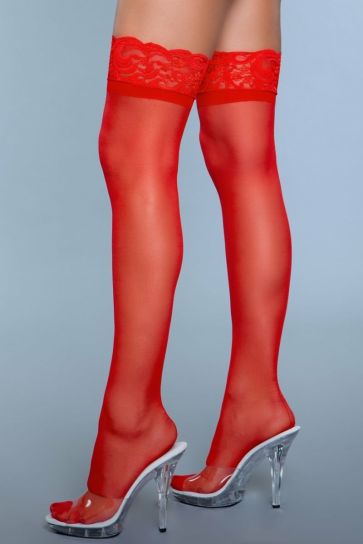 Keep a Secret Red Backseam Thigh Highs