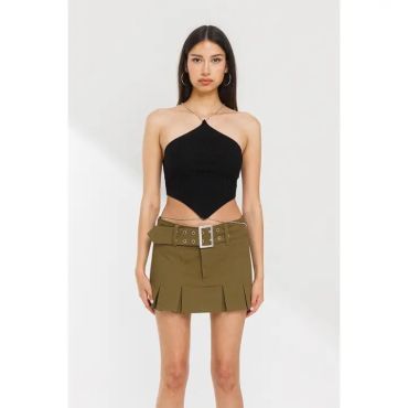 Black with Chain Halter Top