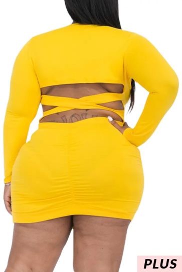 Curvy Crisscross Open Back Bodycon Dress