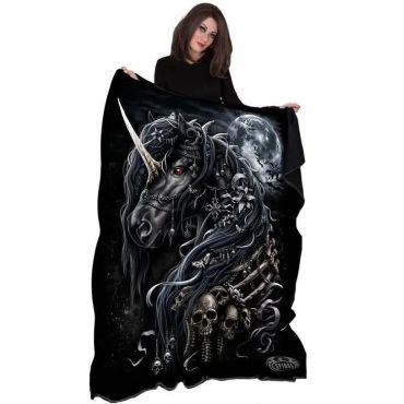 Dark Unicorn Fleece Blanket