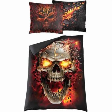 Skull Blast Reversible Duvet Cover w/ Pillow Cases 
