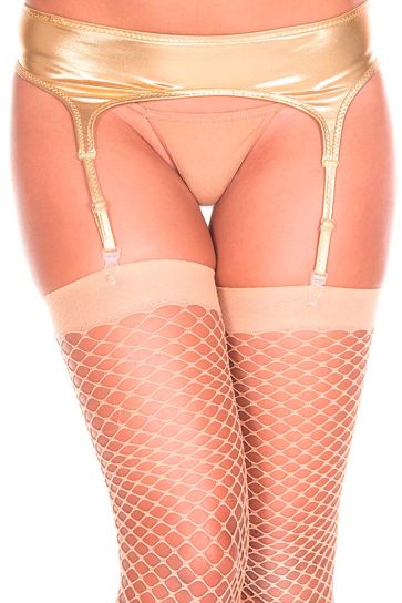 Wet Look Gold Garter Belt 
