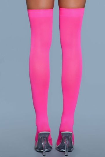 Opaque Pink Thigh Highs