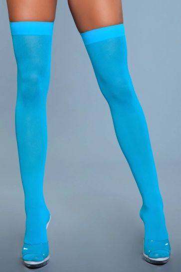 Opaque Turquoise Thigh Highs