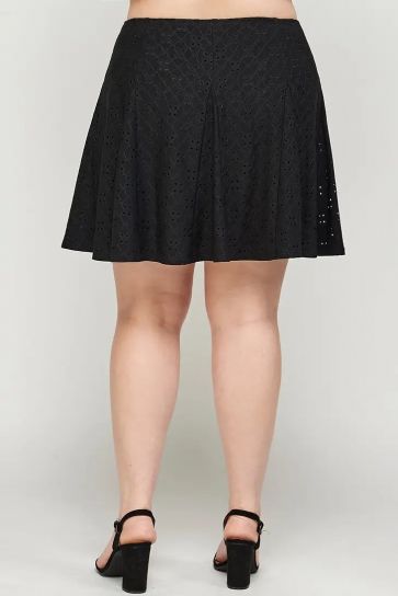 Plus Knit Eyelet A-line Skirt