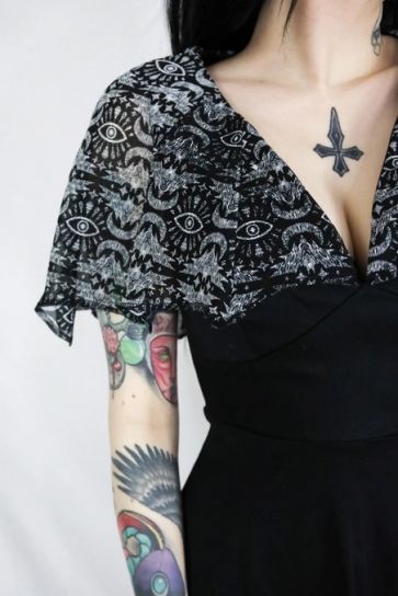 Batwing Cape Midi Dress