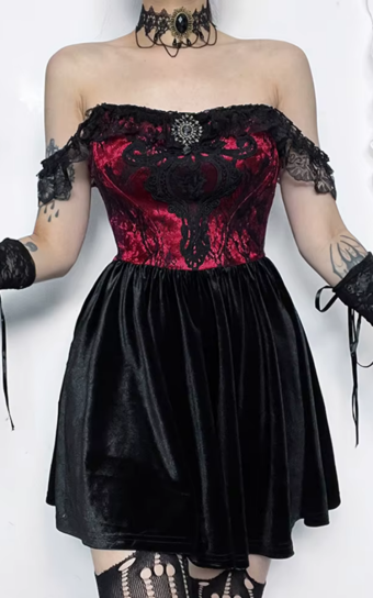 Red Velvet Vamp Dress