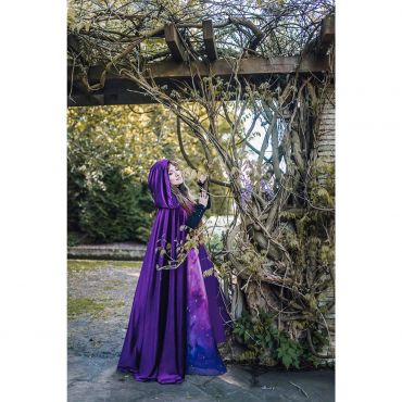 Purple Velvet Hooded Cloak