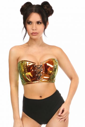 Lavish Sunset Holo Lace Up Bustier