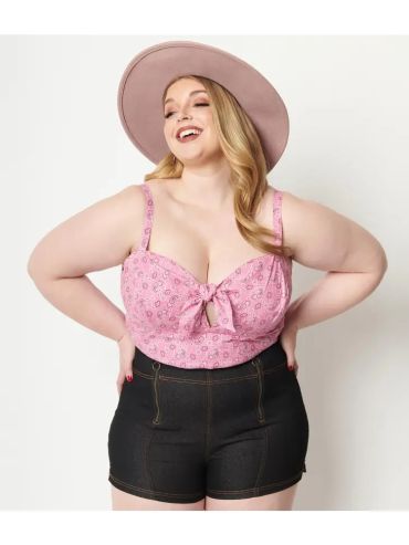 Pink Bandana Print Chestie Crop