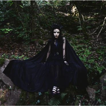 Black Velvet Hooded Cloak