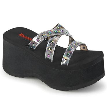 Funn-19 Charcoal Glitter Slide